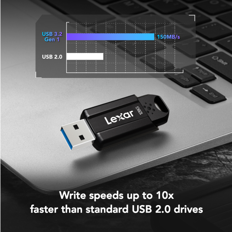  Lexar JumpDrive  S80 128GB USB 3.2 Gen 1 Flash Drive